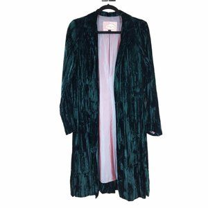 Wendy Hil Emerald Green Crushed Velvet Duster